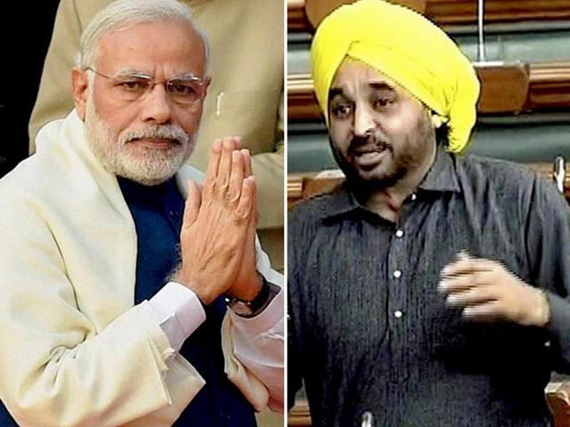 Sangrur MP Bhagwant Mann speaks to the media in Jalandhar in this file photo. Mann has stood out in Parliament for his wit. (Pradeep Pandit/ HT photo) Sangrur MP Bhagwant Mann speaks to the media in Jalandhar in this file photo. Mann has stood out in Parliament for his wit. (Pradeep Pandit/ HT photo)