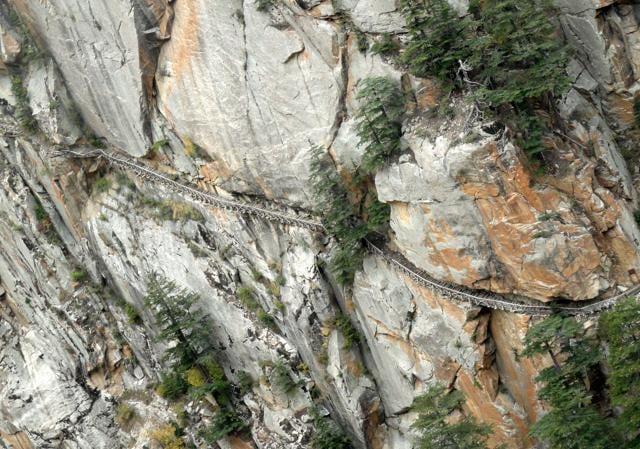 A view of the intricate bridge that was once used for Indo-China trade in Nelong Valley in Uttarkashi district, India. (Photo by Neha Pant/Hindustan Times) A view of the intricate bridge that was once used for Indo-China trade in Nelong Valley in Uttarkashi district, India. (Photo by Neha Pant/Hindustan Times)