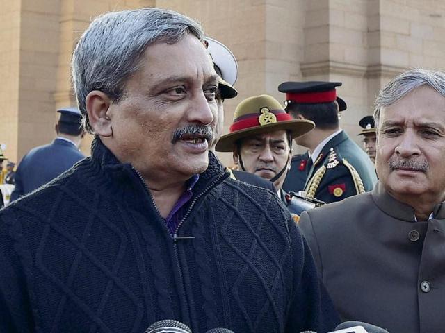 Defence minister Manohar Parrikar with MoS for defence Rao Inderjit Singh and Army chief General Dalbir Singh addresses the media after paying homage at Amar Jawan Jyoti on the anniversary of 'Vijay Diwas' in New Delhi. (PTI Photo) Defence minister Manohar Parrikar with MoS for defence Rao Inderjit Singh and Army chief General Dalbir Singh addresses the media after paying homage at Amar Jawan Jyoti on the anniversary of 'Vijay Diwas' in New Delhi. (PTI Photo)