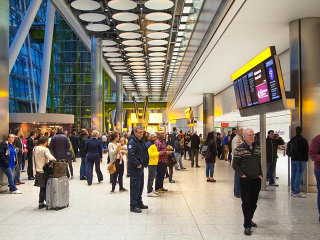 A man was taken to hospital after he repeatedly stabbed himself in the head on Wednesday at London’s Heathrow airport. (Shutterstock Photo) A man was taken to hospital after he repeatedly stabbed himself in the head on Wednesday at London’s Heathrow airport. (Shutterstock Photo)