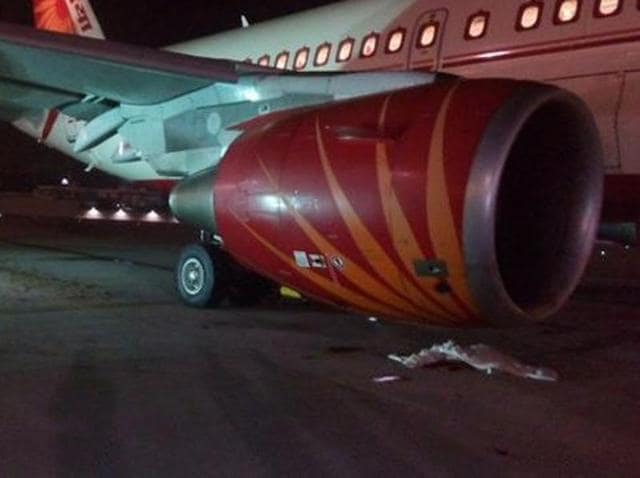 Plane involved in the accident was Air India Mumbai-Hyderabad AI 619. (HT Photo) Plane involved in the accident was Air India Mumbai-Hyderabad AI 619. (HT Photo)