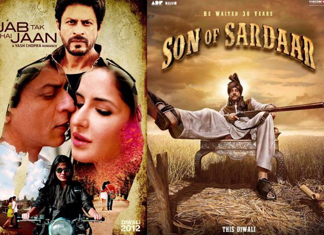 2012 romantic film Jab Tak Hai Jaan starred SRK, Katrina Kaif and Anushka Sharma while Son of Sardaar starred Ajay Devgan, Sonakshi Sinha and Sanjay Dutt. (Yash Raj Films | Ajay Devgan Ffilms & YRV Infra Media) 2012 romantic film Jab Tak Hai Jaan starred SRK, Katrina Kaif and Anushka Sharma while Son of Sardaar starred Ajay Devgan, Sonakshi Sinha and Sanjay Dutt. (Yash Raj Films | Ajay Devgan Ffilms & YRV Infra Media)