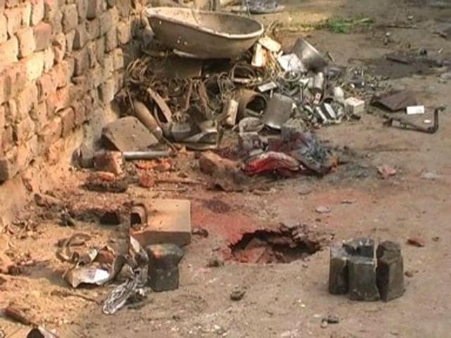 Rohit Goyal, a shopkeeper from the village said, “The intensity of the blast was unusually high and it was heard in far-off corners of the village. Villagers are still in a state of shock.”(HT Photo) Rohit Goyal, a shopkeeper from the village said, “The intensity of the blast was unusually high and it was heard in far-off corners of the village. Villagers are still in a state of shock.”(HT Photo)