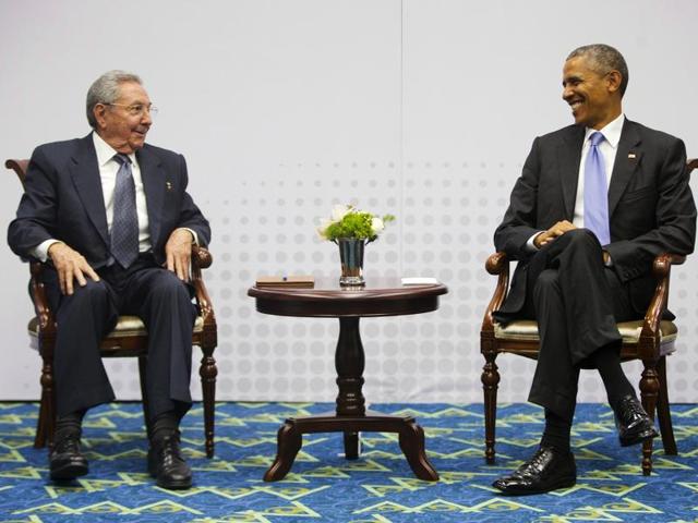 Cuban President Raul Castro, left, and US President Barack Obama at a summit. It was a year ago that Obama and Cuban President Raul Castro shocked the world by announcing the former adversaries would normalize relations. (AP File Photo) Cuban President Raul Castro, left, and US President Barack Obama at a summit. It was a year ago that Obama and Cuban President Raul Castro shocked the world by announcing the former adversaries would normalize relations. (AP File Photo)