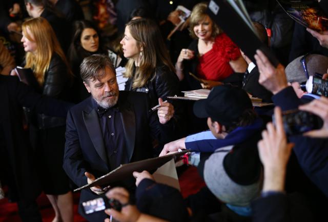 US actor Mark Hamill attends the opening of the European Premiere of Star Wars: The Force Awakens in central London. (AFP) US actor Mark Hamill attends the opening of the European Premiere of Star Wars: The Force Awakens in central London. (AFP)