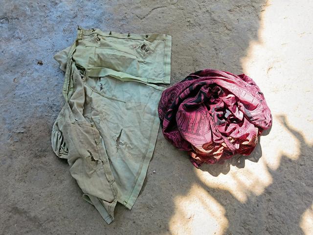 The clothes worn by a teen survivor from Peddagellur village when security forces allegedly gangraped her. Police investigators are yet to collect this evidence, over 50 days after an FIR was lodged. (Chitrangada Choudhury/HT Photo)