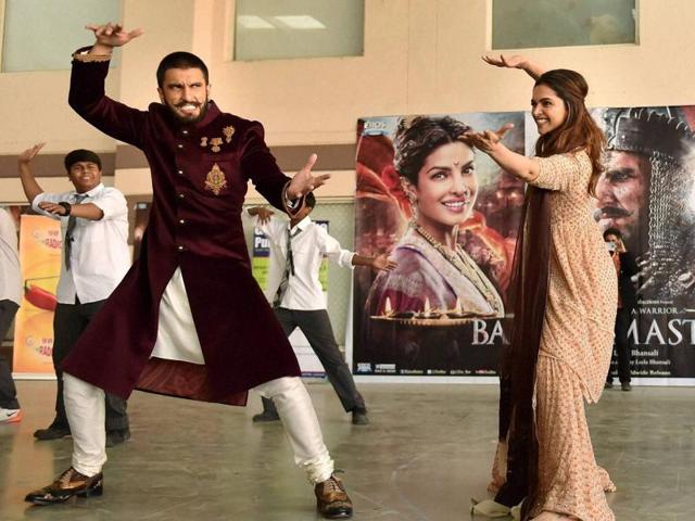 Ranveer and Deepika play Maratha leader Bajirao and his second wife Mastani respectively. (PTI) Ranveer and Deepika play Maratha leader Bajirao and his second wife Mastani respectively. (PTI)