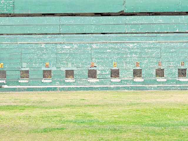 A file photo of fifty metres Range at Karni Singh Shooting Ranges in New Delhi.(HT Photo)