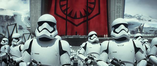 This photo provided by Disney/Lucasfilm shows stormtroopers in a scene from the new film, Star Wars: The Force Awakens. The film opened to spectacular response on Thursday in certain countries. (AP)