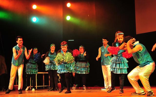 Students of Special School for Children with Autism, Celebral Palsy and Mental Retardation performing a dance at Tagore Theatre. (Keshav Singh/HT )