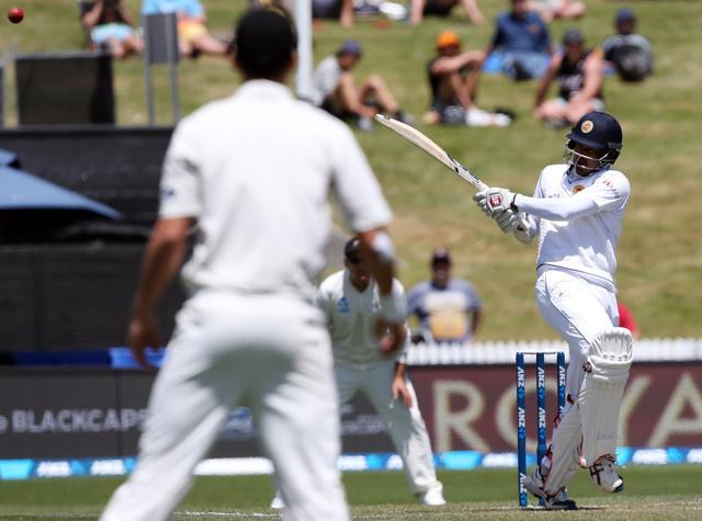 Milinda Siriwardana of Sri Lanka plays a shot during day one of the International Test cricket match between New Zealand and Sri Lanka at Seddon Park in Hamilton. (AFP) Milinda Siriwardana of Sri Lanka plays a shot during day one of the International Test cricket match between New Zealand and Sri Lanka at Seddon Park in Hamilton. (AFP)