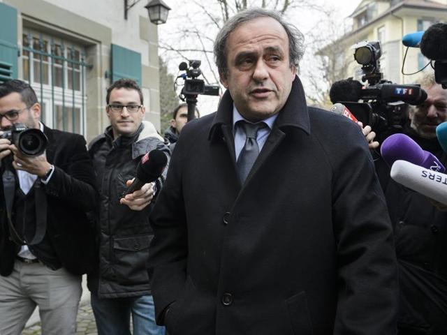 A file phot of UEFA President Michel Platini giving a press conference prior to the 65th FIFA Congress in Zurich. (AFP) A file phot of UEFA President Michel Platini giving a press conference prior to the 65th FIFA Congress in Zurich. (AFP)