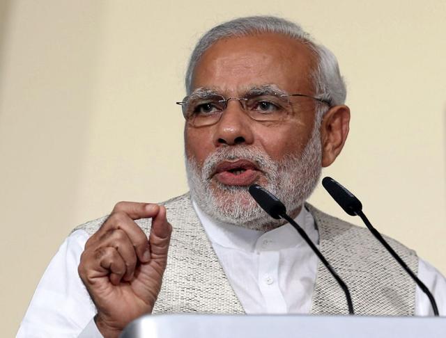 Prime Minister Narendra Modi chairing a meeting of the council of ministers at 7 RCR in New Delhi on Thursday. (PTI Photo)