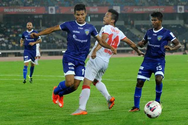 Thoi Singh in action during the second season of the Indian Super League. (ISL Photo)