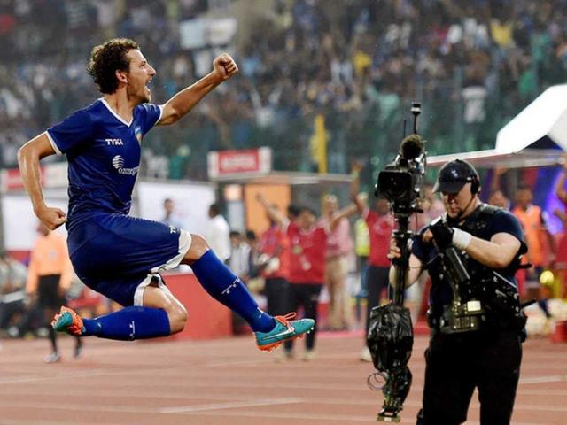 Elano Blumer in action during the second season of the Indian Super League. (PTI Photo)