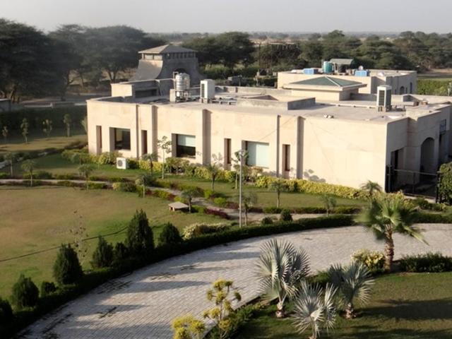 The farm house, owned by Akali leader and liquor baron Shiv Lal Doda, where Bheem’s murder took place.(HT Photo)