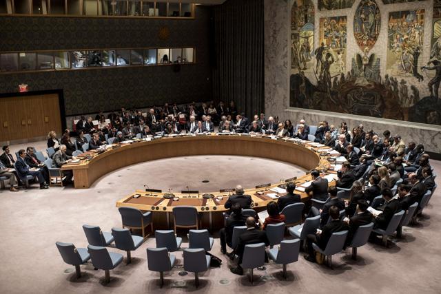 The UN Security Council meeting in which representatives of 20 nations from around the world have gathered to discuss the ongoing Syrian conflict. (AFP) The UN Security Council meeting in which representatives of 20 nations from around the world have gathered to discuss the ongoing Syrian conflict. (AFP)