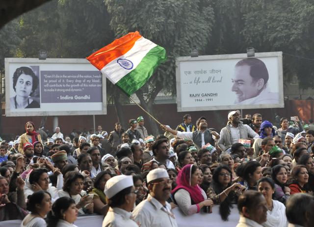 Congress supporters at the AICC headquarters during hearing at Patiala House court in National Herald Case, in New Delhi on Saturday. (Vipin Kumar/HT Photo) Congress supporters at the AICC headquarters during hearing at Patiala House court in National Herald Case, in New Delhi on Saturday. (Vipin Kumar/HT Photo)