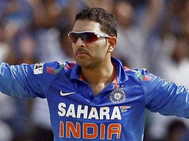 Yuvraj Singh is eyeing a comeback in Team India after his impressive scores in Vijay Hazare trophy with an aggregate of 341 runs for Punjab with a run of 93, 36, 36, 78 not out and 98.(PTI File Photo) Yuvraj Singh is eyeing a comeback in Team India after his impressive scores in Vijay Hazare trophy with an aggregate of 341 runs for Punjab with a run of 93, 36, 36, 78 not out and 98.(PTI File Photo)
