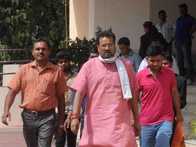 Former minister Laxmikant Sharma was arrested for his alleged role in Data Entry and Computer Operators Recruitment scam.(HT File Photo)