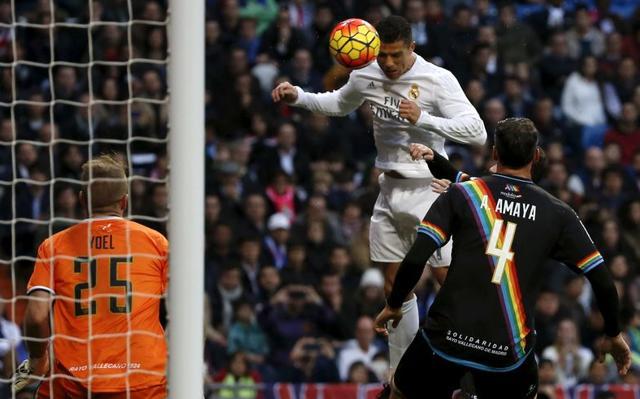 Cristiano Ronaldo scored his 23rd goal of the La Liga season with a powerful header. (Reuters Photo) Cristiano Ronaldo scored his 23rd goal of the La Liga season with a powerful header. (Reuters Photo)