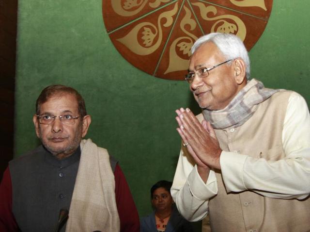 JD(U) President, Sharad Yadav with Chief Minister of Bihar, Nitish Kumar during their party leaders' meeting at Parliament House annexe. The party announced to replicate their Bihar model of anti-BJP alliances in the five Assembly elections scheduled for next year. (Arvind Yadav/ HT Photo) JD(U) President, Sharad Yadav with Chief Minister of Bihar, Nitish Kumar during their party leaders' meeting at Parliament House annexe. The party announced to replicate their Bihar model of anti-BJP alliances in the five Assembly elections scheduled for next year. (Arvind Yadav/ HT Photo)