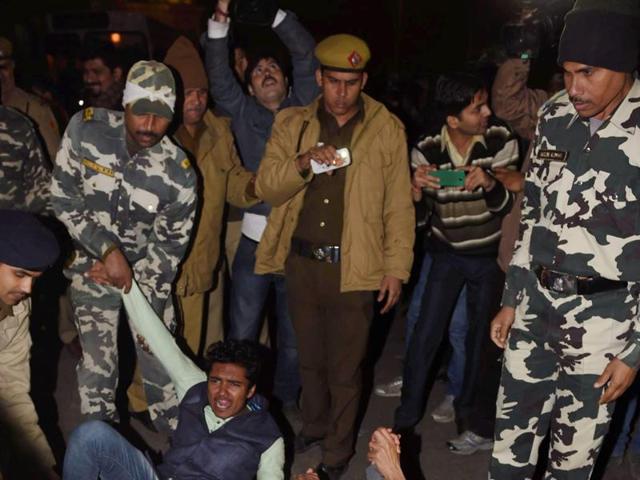 The demonstrations on Sunday against the juvenile convict’s release were a throwback to the massive gatherings on Rajpath three years ago. (PTI Photo)
