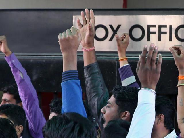 The protests were held in front of City Centre Mall, Forum Fiza mall and Bharat mall where the screenings had to be cancelled. (HT/Representative photo) The protests were held in front of City Centre Mall, Forum Fiza mall and Bharat mall where the screenings had to be cancelled. (HT/Representative photo)
