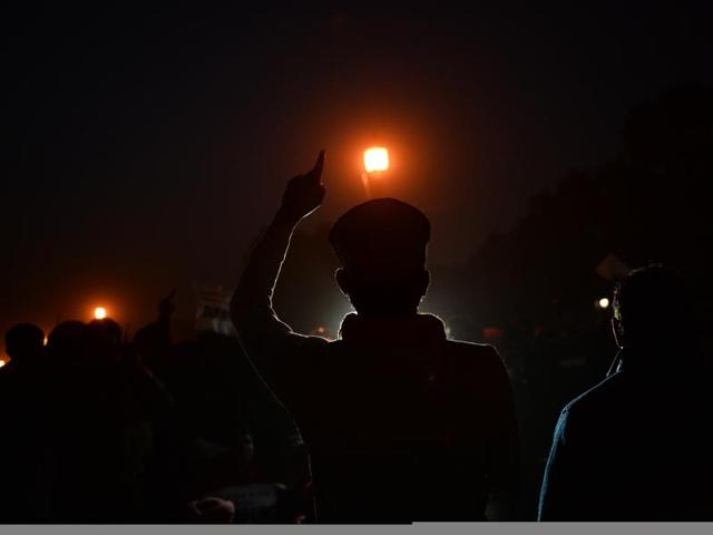 Demonstrators shout slogans during a rally in New Delhi, held to protest the release of a juvenile rapist. The youngest convict in an infamous fatal gang-rape on a bus in New Delhi three years ago has been released from a youth correctional facility. The attacker was the youngest of a group of men who brutally assaulted a 23-year-old student on a bus in 2012, triggering global outrage and protests over the country. (AFP Photo)