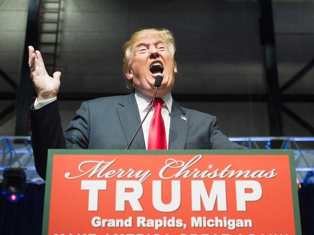 Republican presidential candidate Donald Trump speaks to guests at a campaign rally in Michigan. (AFP Photo) Republican presidential candidate Donald Trump speaks to guests at a campaign rally in Michigan. (AFP Photo)