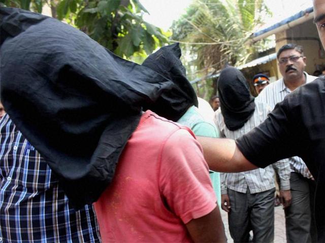 Hema Upadhyay Murder case accused Pradeep Rajbhar, Vijay Rajbhar and Azad Rajbhar being produced in a court in Mumbai on Saturday. (PTI) Hema Upadhyay Murder case accused Pradeep Rajbhar, Vijay Rajbhar and Azad Rajbhar being produced in a court in Mumbai on Saturday. (PTI)