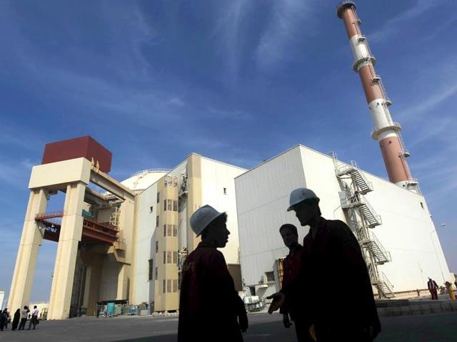 Iranian workers stand in front of the Bushehr nuclear power plant in this file photo. Russia will start building two nuclear reactors in Iran next week after a historic deal between Iran and world powers in July that ended a decade-long standoff over Tehran’s nuclear programme. (Reuters File Photo) Iranian workers stand in front of the Bushehr nuclear power plant in this file photo. Russia will start building two nuclear reactors in Iran next week after a historic deal between Iran and world powers in July that ended a decade-long standoff over Tehran’s nuclear programme. (Reuters File Photo)