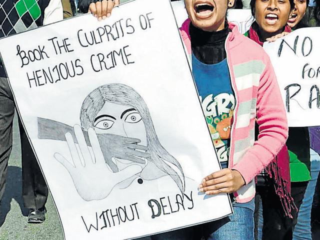 Rohtak district and special court awarded death sentence to seven of the accused who brutally raped and murdered a 28-year-old Nepali woman in February. One juvenile involved in the crime is facing a trial before the Juvenile Justice Board.(HT File Photo)