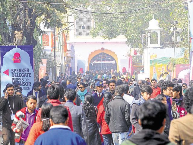 The JLF has become a must-visit event for writers and book lovers since its inaugural edition in 2006.(HT file photo)