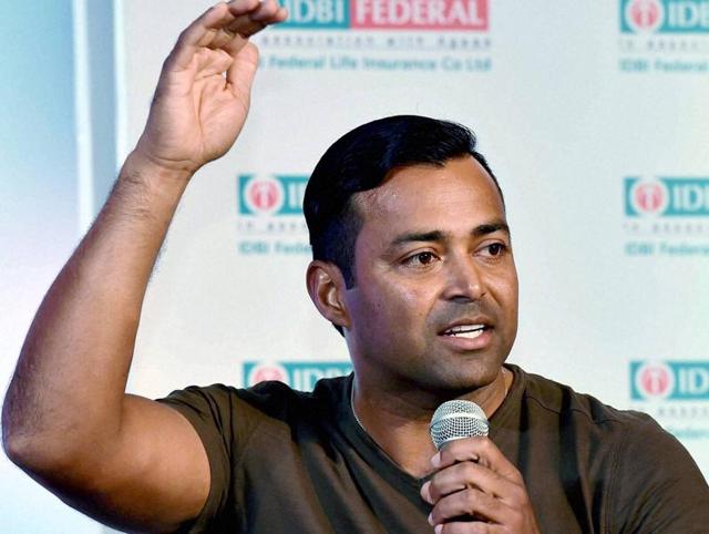 Legendary Japan Warriors' Leander Paes in action during the men's doubles match against Obi UAE Royals at International Premier Tennis League (IPTL) at IG stadium in New Delhi. (PTI Photo) Legendary Japan Warriors' Leander Paes in action during the men's doubles match against Obi UAE Royals at International Premier Tennis League (IPTL) at IG stadium in New Delhi. (PTI Photo)