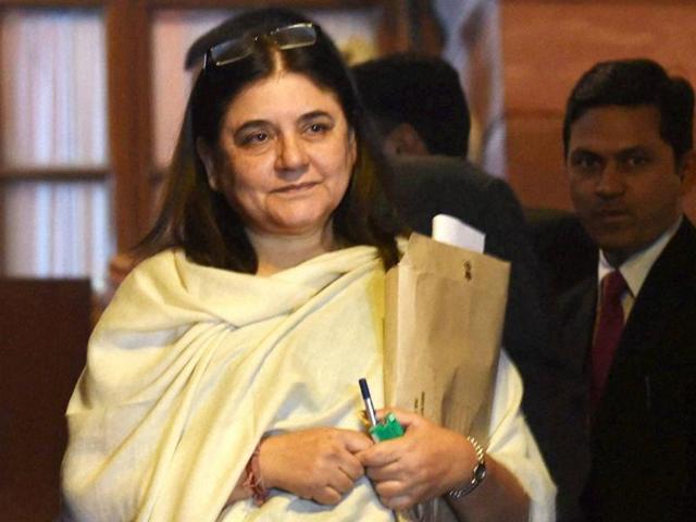 Maneka Gandhi, minister of women and child development, coming out of Parliament in New Delhi on Tuesday after Rajya Sabha passed the Juvenile Justice Bill.(PTI) Maneka Gandhi, minister of women and child development, coming out of Parliament in New Delhi on Tuesday after Rajya Sabha passed the Juvenile Justice Bill.(PTI)