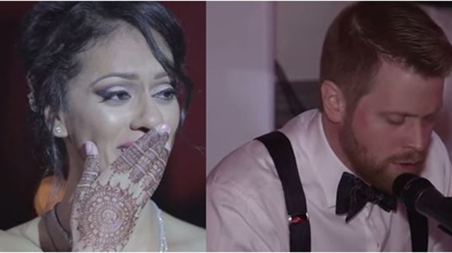 Simran Malhotra’s reaction when Frank Gregoire sang ‘Tum Hi Ho’ for her. (Photo: YouTube video grab)
