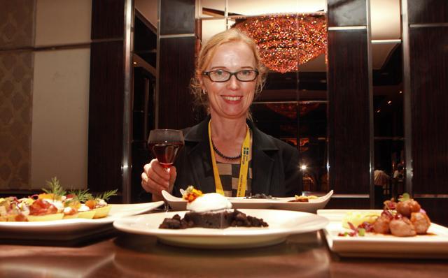 The Consul General of Sweden, Fredrika Ornbrant’s julbord contains traditional Swedish ingredients - pickled herring, Västerbotten cheese and white roe in the pie and lingon berries for the jam that is served with the Swedish meatballs. (Pratham Gokhale/HT photo)