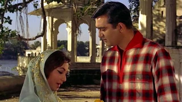 The actress with Sunil Dutt in Mera Saaya. The actress with Sunil Dutt in Mera Saaya.