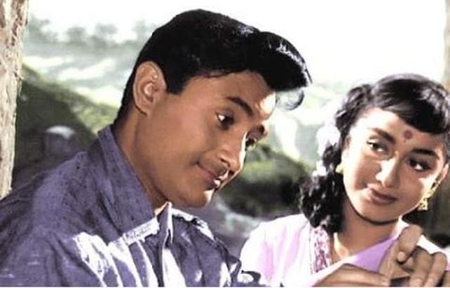 With Dev Anand in Hum Dono.