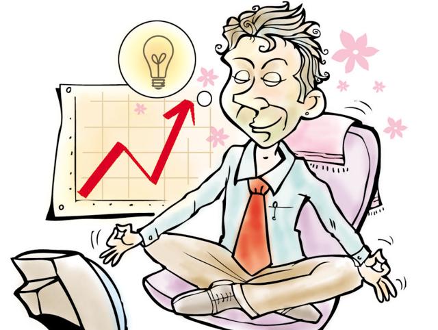 Yogi Ashwini’s ashram says its programmes help managers “improve their looks and glow, de-stress and decongest emotionally”. (Illustration by Abhimanyu Sinha) Yogi Ashwini’s ashram says its programmes help managers “improve their looks and glow, de-stress and decongest emotionally”. (Illustration by Abhimanyu Sinha)
