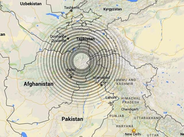 An earthquake with magnitude 6.2 occurred near Feyzabad, Afghanistan at 19:14:47.60 UTC on Dec 25, 2015 An earthquake with magnitude 6.2 occurred near Feyzabad, Afghanistan at 19:14:47.60 UTC on Dec 25, 2015