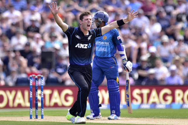 Matt Henry appeals for the wicket of Tillakaratne Dilshan. (AFP Photo) Matt Henry appeals for the wicket of Tillakaratne Dilshan. (AFP Photo)