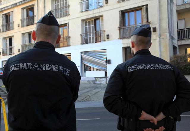 French policemen stand guard near a prayer hall. (AFP) French policemen stand guard near a prayer hall. (AFP)