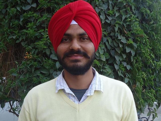 Sri Guru Angad Dev College student Kirpa Singh has set new example for rural youth by securing 13th rank in examination of Indian Naval Academy (INA) Ezhimala (Kerala) conducted by UPSC at Khadoor Sahib in district Tarn Taran on Saturday.(HT Photo) Sri Guru Angad Dev College student Kirpa Singh has set new example for rural youth by securing 13th rank in examination of Indian Naval Academy (INA) Ezhimala (Kerala) conducted by UPSC at Khadoor Sahib in district Tarn Taran on Saturday.(HT Photo)