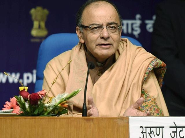 Finance Minister Arun Jaitley at Parliament House during Winter Session, in New Delhi, India, on Wednesday, December 23, 2015.(Hindustan Times)