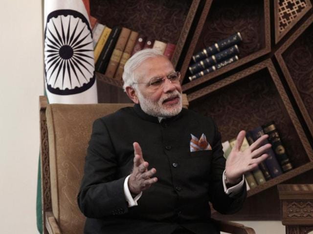 The Congress has mocked the Prime Minister’s proposed ‘Narendra Modi Mobile App’, by saying that he will at least be aware of the plight of the poor as he flies off on yet another foreign trip.(PTI Photo)