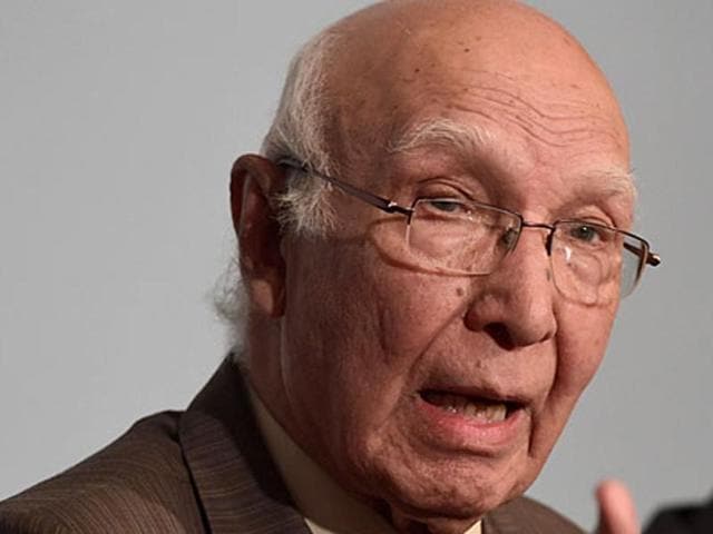 File photo of Pakistan’s adviser on foreign affairs Sartaj Aziz. File photo of Pakistan’s adviser on foreign affairs Sartaj Aziz.
