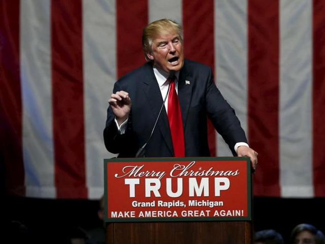 U.S. Republican presidential candidate Donald Trump addresses the crowd during a campaign rally in Grand Rapids, Michigan. (Reuters Photo) U.S. Republican presidential candidate Donald Trump addresses the crowd during a campaign rally in Grand Rapids, Michigan. (Reuters Photo)