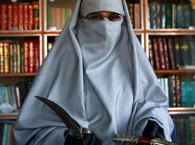 Asiya Andrabi, chief of the Dukhtaran-e-Milat (Daughters of the Muslim Faith). The separatist group has condemned New Year’s celebrations in Kashmir. (HT File Photo) Asiya Andrabi, chief of the Dukhtaran-e-Milat (Daughters of the Muslim Faith). The separatist group has condemned New Year’s celebrations in Kashmir. (HT File Photo)